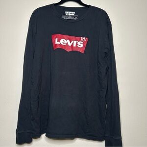 Levi's Black Long Sleeve Tee with Red Logo